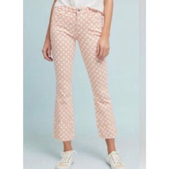 Anthropologie Pilcro the Leterpress polka dot high rise bootcut jeans 28 - Picture 1 of 14